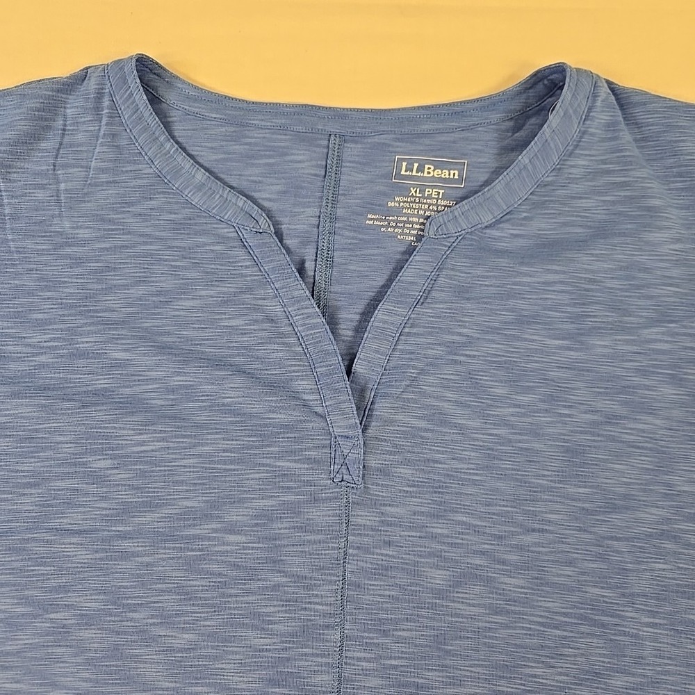 L.L. Bean Women's Streamside T-Shirt XL Petite Blue Moisture Wicking Outdoor Gym - Picture 2 of 11